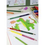 Faber-Castell színesceruza készlet ajándék hegyezővel, 12+3db - Bicolor
