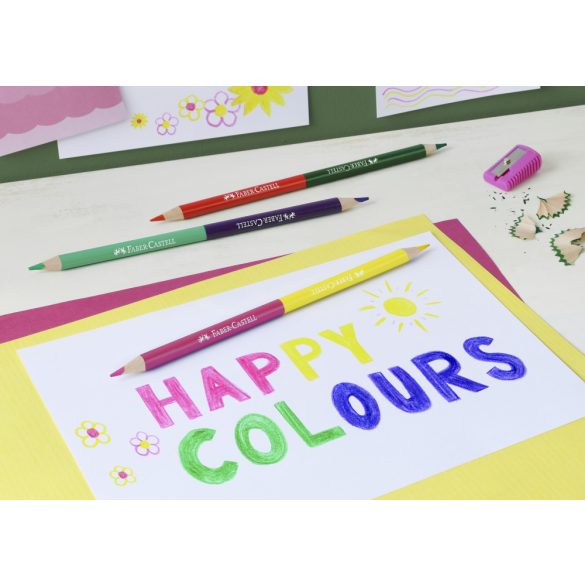 Faber-Castell színesceruza készlet ajándék hegyezővel, 24+3db - Bicolor