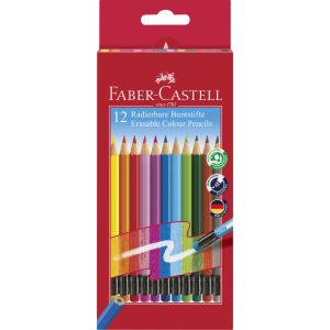 Faber-Castell radírozható színesceruza készlet, 12db-os