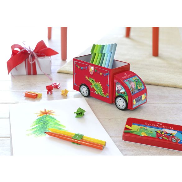 Faber-Castell 33db-os filctoll készlet fém teherautó dobozban