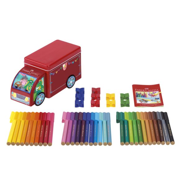 Faber-Castell 33db-os filctoll készlet fém teherautó dobozban