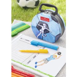 Faber-Castell 33db-os filctoll készlet fém foci dobozban