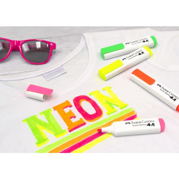 Faber-Castell textílfilc készlet 4 db-os, neon színekben