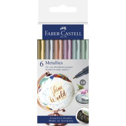   Faber-Castell 6db-os Art and Graphic filctoll készlet,  1,5mm metál színekben