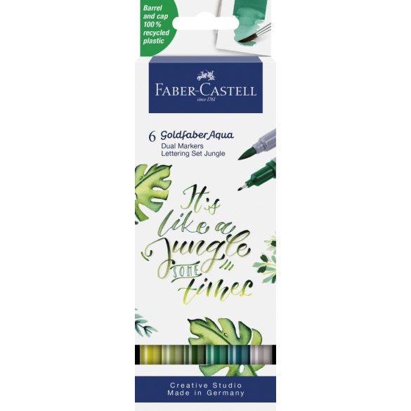 Faber-Castell Art and Graphic 6db-os kétvégű aquarell filctoll készlet "jungle"
