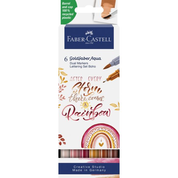 Faber-Castell Art and Graphic 6db-os kétvégű aquarell filctoll készlet "rainbow"