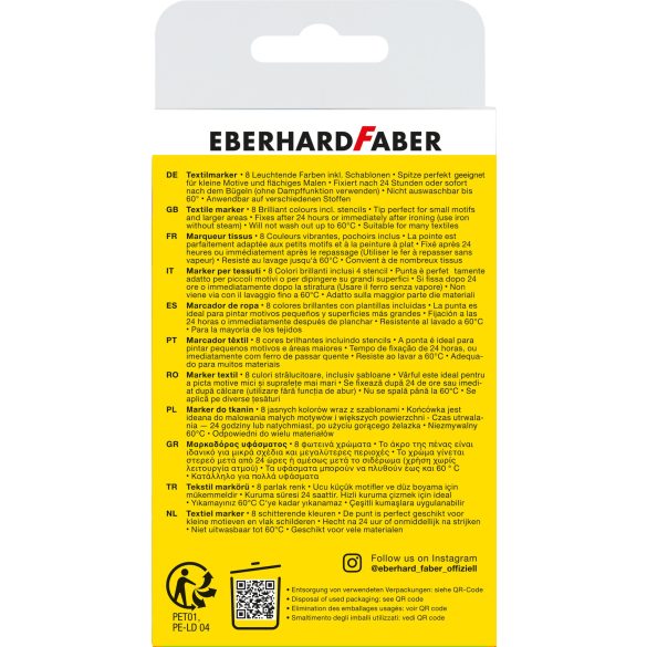 Eberhard Faber textílfilc készlet, 8db-os