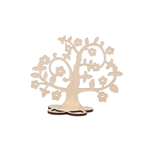 Krea-Wood nyírfából készült ékszertartó fa virágokkal