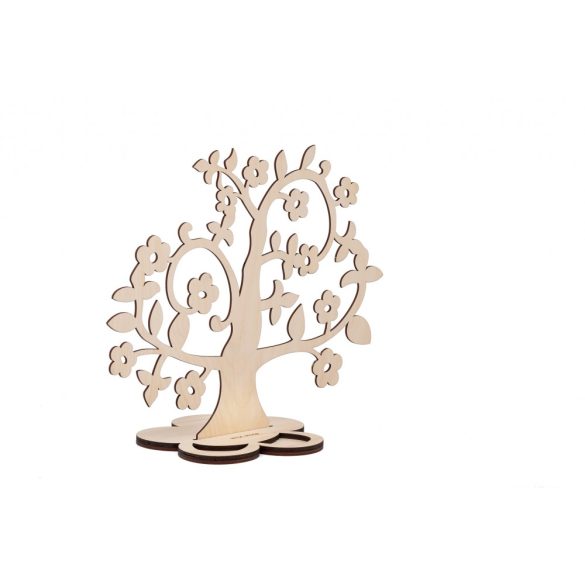 Krea-Wood nyírfából készült ékszertartó fa virágokkal