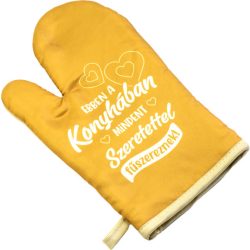 Edényfogó kesztyű; ebben a konyhában