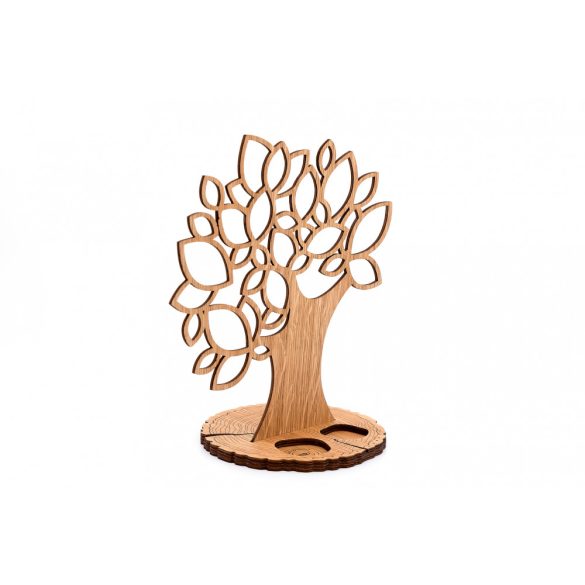 Krea-Wood tölgyfából készült ékszertartó fa levelekkel, natúr