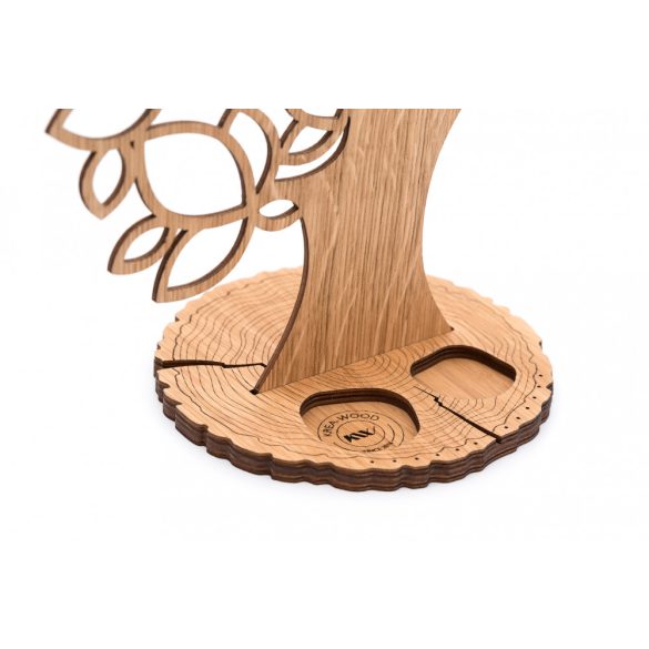 Krea-Wood tölgyfából készült ékszertartó fa levelekkel, natúr