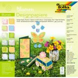 Virágos mintás scrapbook karton kézműves technikához. 30.5 x 30.5 cm, 12 ív 190 gramm/m2