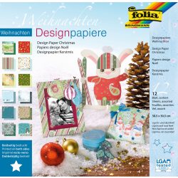   Karácsonyi mintás scrapbook karton kézműves technikához. 30.5 x 30.5 cm, 12 ív 190 gramm/m2