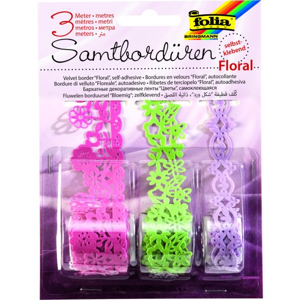 Folia dekorációs öntapadós csipke szalag 3x1m, "floral"