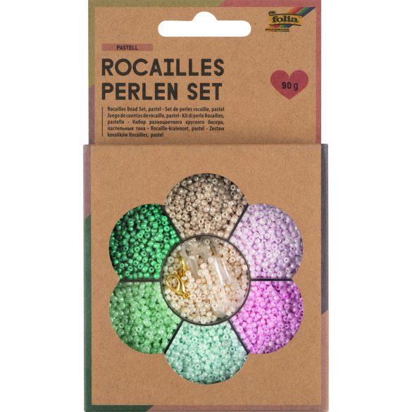 Folia gyöngyfűző szett 90g pasztell (3x1m nylon szál, 3 kapocs)