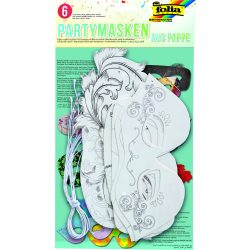   Folia farsangi álarc készítő szett 6db-os "party" motívummal