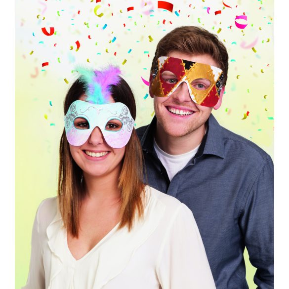 Folia farsangi álarc készítő szett 6db-os "party" motívummal