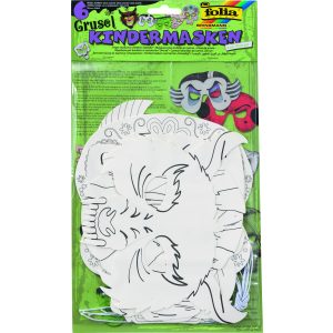 Folia farsangi álarc készítő szett 6db-os "Ijesztő kísérteties" motívummal