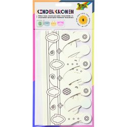   Folia farsangi papírkorona szett 6db-os 3 különféle motívummal fehér