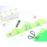 Folia farsangi papírkorona szett 6db-os 3 különféle motívummal fehér