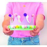 Folia farsangi papírkorona szett 6db-os 3 különféle motívummal fehér