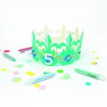 Folia farsangi papírkorona szett 6db-os 3 különféle motívummal fehér