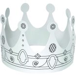 Folia farsangi papírkorona szett 6db-os 3 különféle motívummal fehér