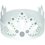 Folia farsangi papírkorona szett 6db-os 3 különféle motívummal fehér