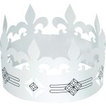 Folia farsangi papírkorona szett 6db-os 3 különféle motívummal fehér