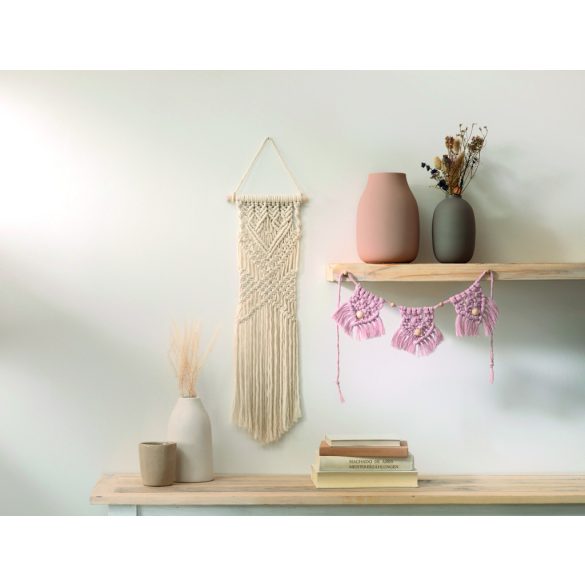 Folia makramé készítő szett 10db-os BOHO (fonal, fagyöngy, fa pálcika)