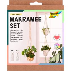   Folia makramé készítő szett 7db-os BETON DZSUNGEL (fonal, fa golyó, fa karika)