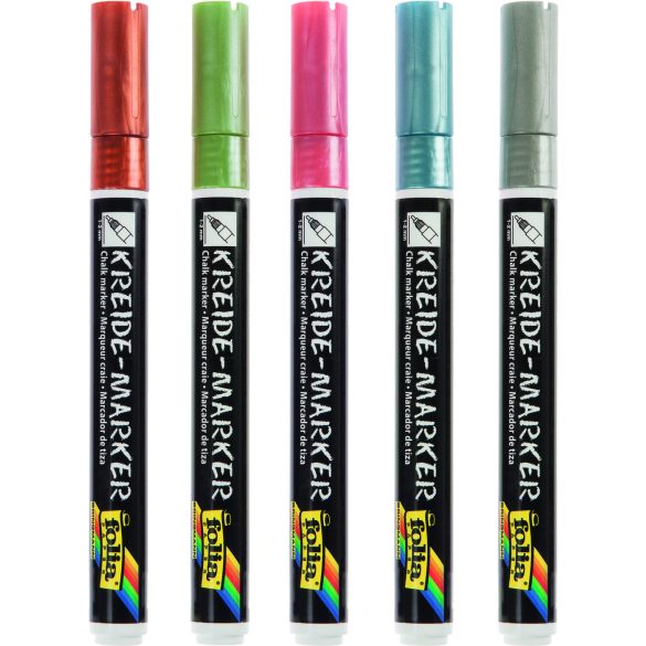 Folia kréta marker szett 5db-os, metál színek