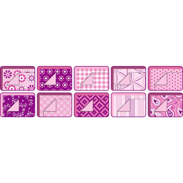 Pink kézműves papír karton blokk 24 x 34 cm 30 ív, különböző mintákkal