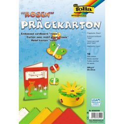   Dombornyomott rózsás karton, 23 x 33 cm 220 gramm 10 ív különböző mintákkal