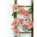 Folia 216 részes adventi naptár készítő szett, "piros orrú rénszarvas"