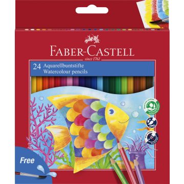   Faber-Castell színesceruza készlet 24db-os AQUARELL + ajándék ecset