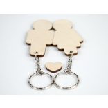 Tölgyfából készült kulcstartó 2 figurás, natúr