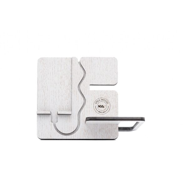 Krea-Wood tölgyfából készült telefontartó állvány, fehér színben