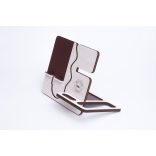 Krea-Wood FirstLeather Tölgyfából készült telefontartó állvány fehér színben, valódi bőr borítással