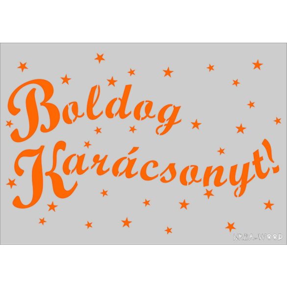 Boldog karácsonyt A5 stencil sablon