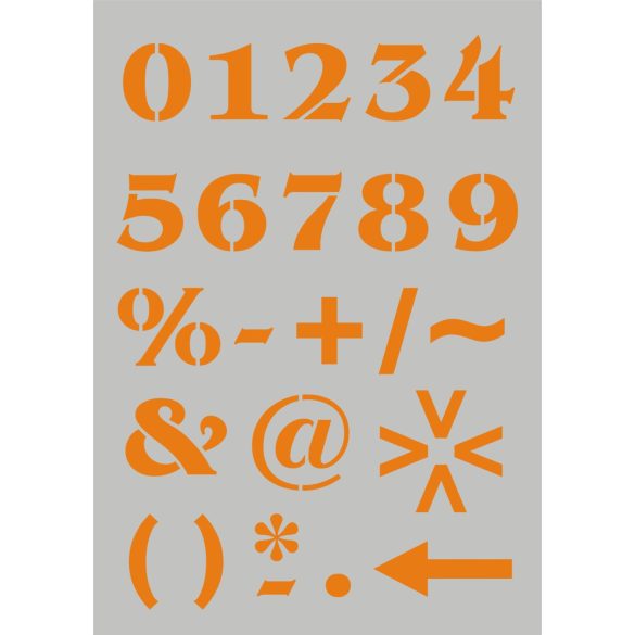 Számok (vastag) A5 stencil sablon