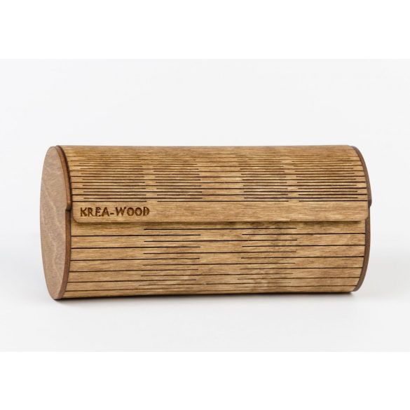 Krea-Wood nyírfából kézzel készült mágneses szemüvegtok, barna színben.