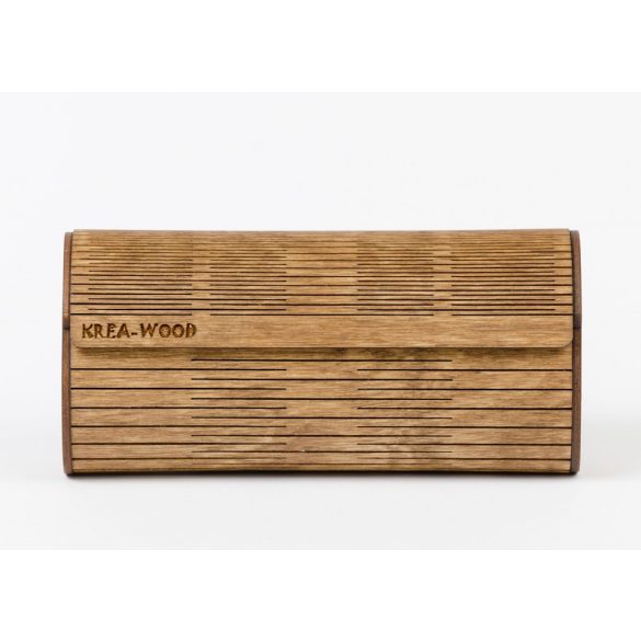 Krea-Wood nyírfából kézzel készült mágneses szemüvegtok, barna színben.