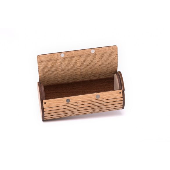 Krea-Wood tölgyfából kézzel készült mágneses szemüvegtok, natúr színben.