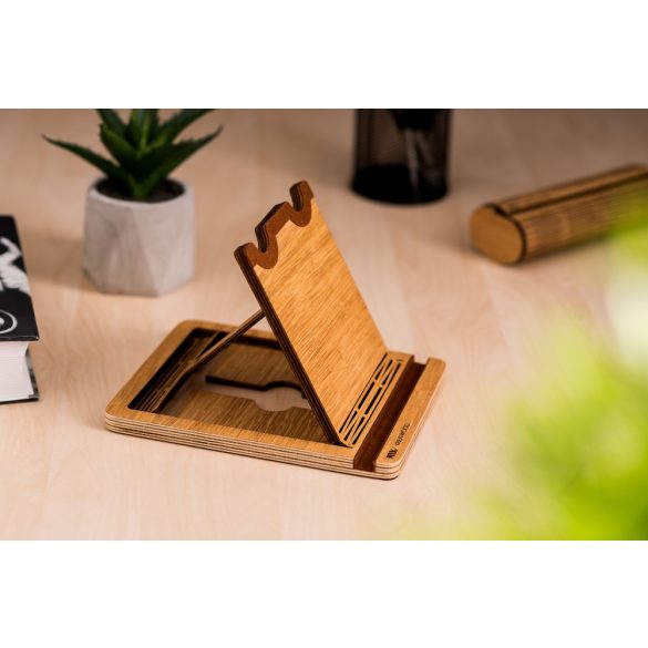 Krea-Wood tölgyfából készült tablet tartó állvány, natúr színben