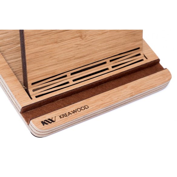 Krea-Wood tölgyfából készült tablet tartó állvány, natúr színben