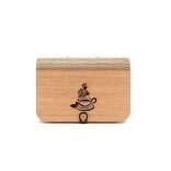 Krea-Wood tölgyfából készült teásdoboz teáscsésze motívummal, natúr színben