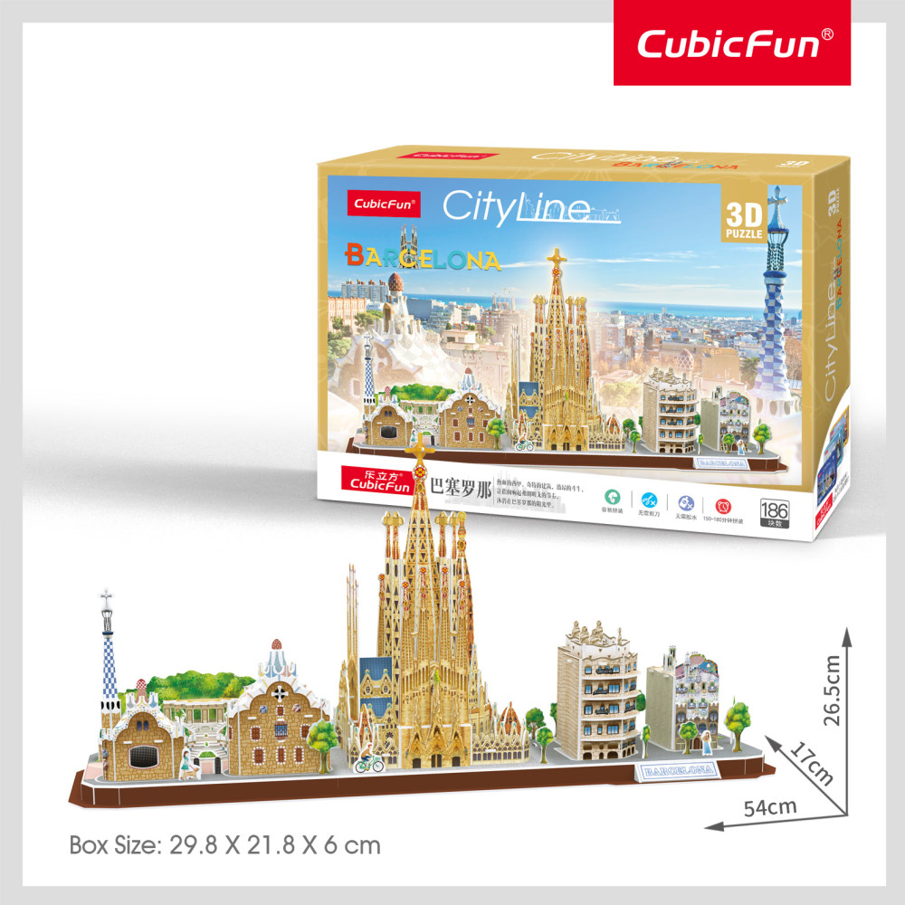 Cubic Fun 3D puzzle, City Line, Barcelona