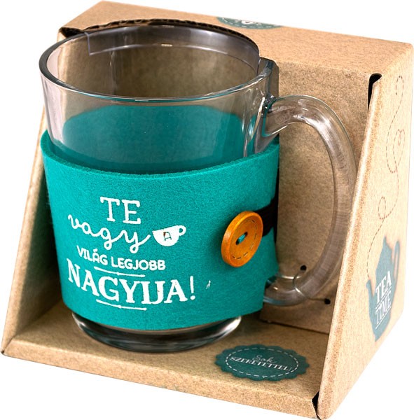 History & Heraldry Tea Time teás bögre, "Te vagy a világ legjobb Nagyija" felirattal